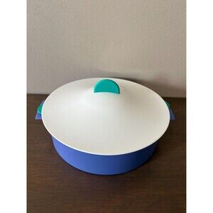 Vintage Tupperware 9” Round Microwave Steamer Rice Cooker 3PC Complete Set
